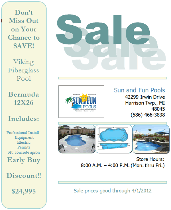 Michigan Viking Fiberglass Inground Pool Discounts and Specials